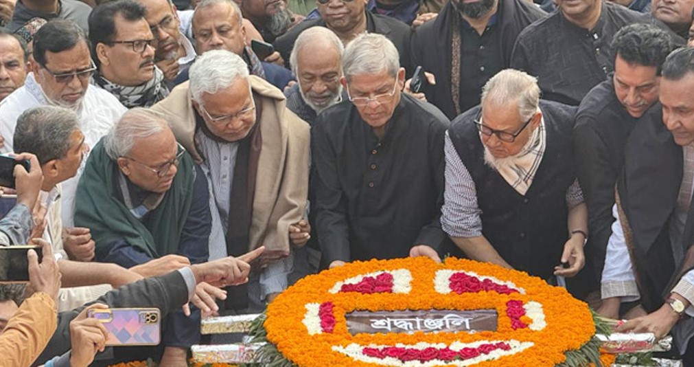 বুদ্ধিজীবী স্মৃতিসৌধে বিএনপির শ্রদ্ধা নিবেদন